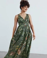 Robe maxi sans manches à col V