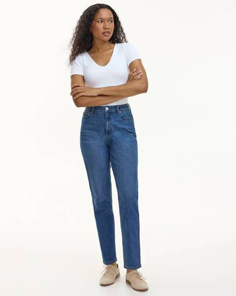 Tapered-Leg High-Rise Jean