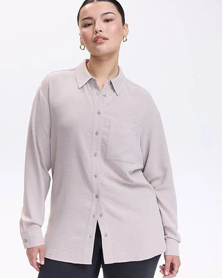 Blouse boutonnée à manches longues avec poche la poitrine