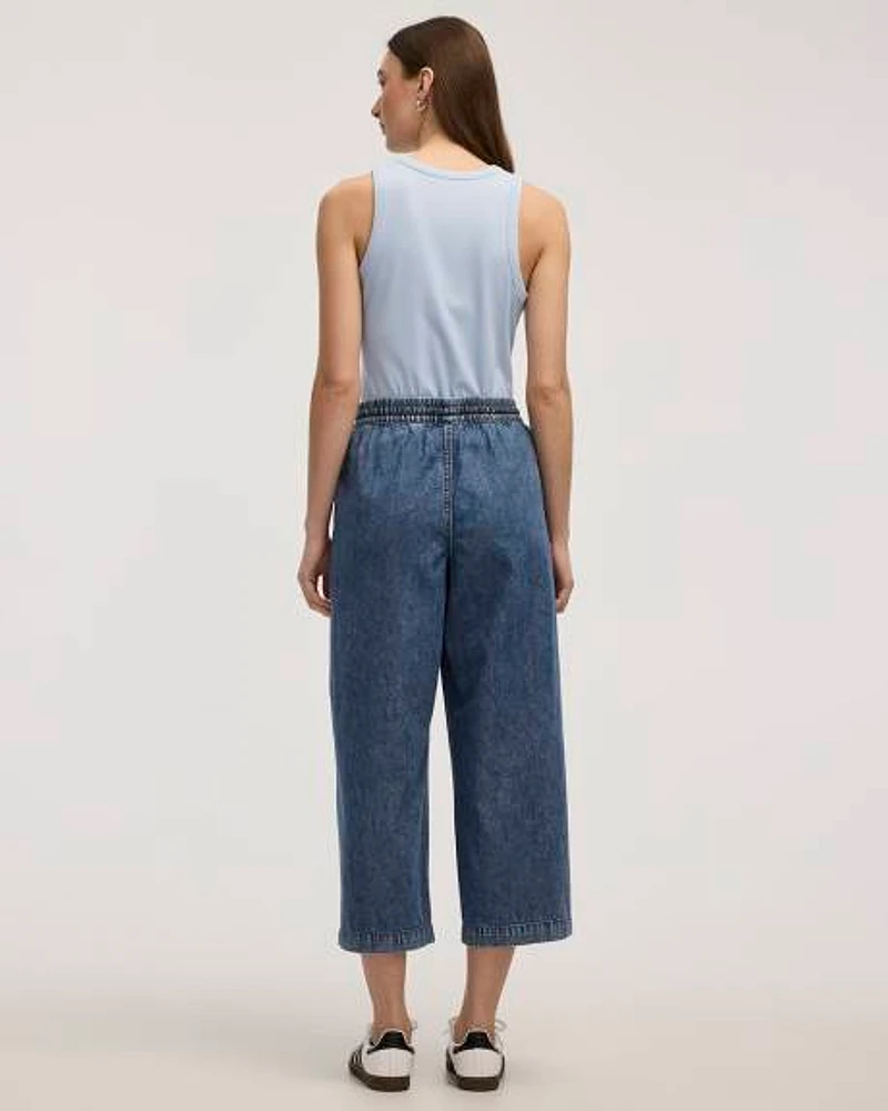 Wide-Leg Cropped Jean