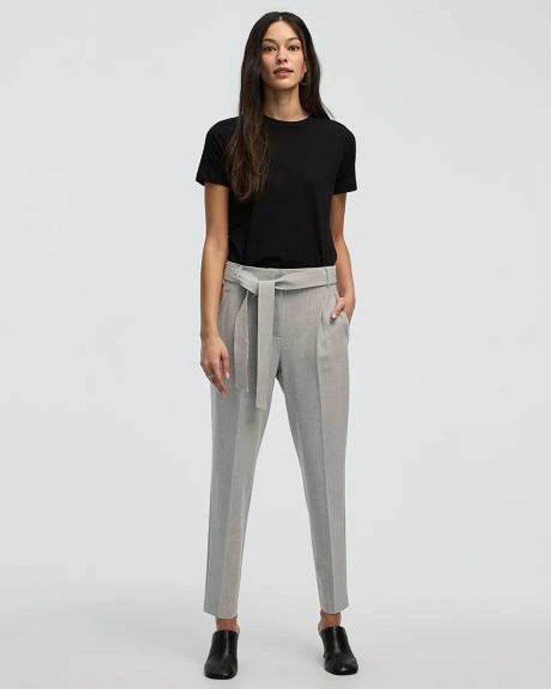 Tapered-Leg High-Rise Pant with Sash