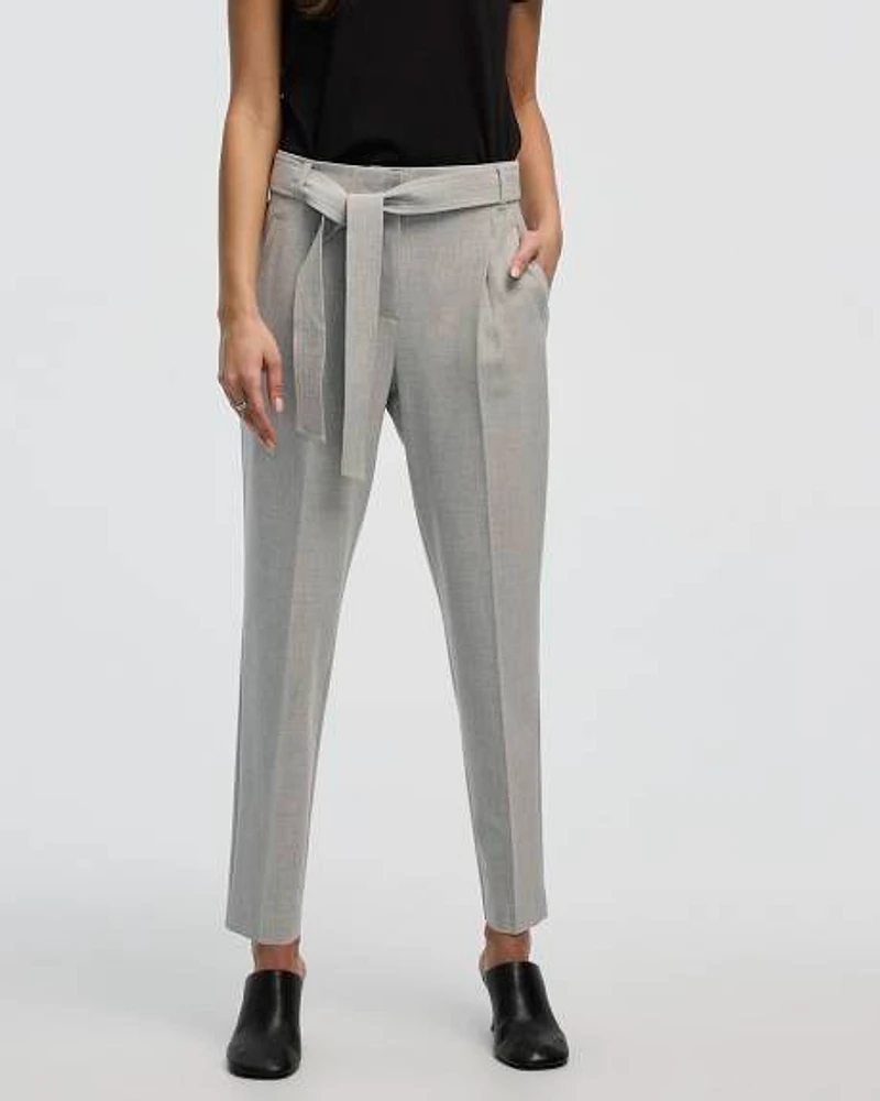 Tapered-Leg High-Rise Pant with Sash