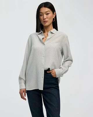 Blouse boutonnée rayée à manches longues