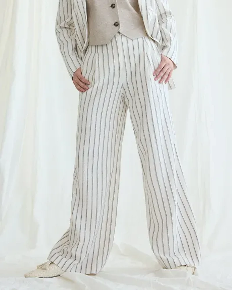 Ultra-Wide-Leg High-Rise Linen Trouser