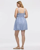 Sleeveless Bubble Mini Dress with Square Neckline