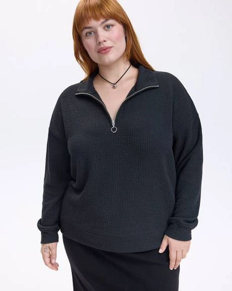 Long-Sleeve Half-Zip Top