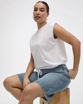 T-shirt à col rond avec ourlet bulle