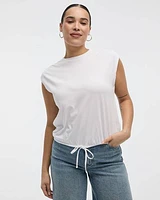 T-shirt à col rond avec ourlet bulle