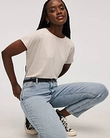 Short-Dolman-Sleeve Boat-Neck T-Shirt