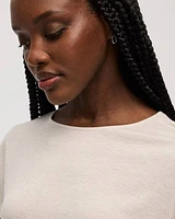 Short-Dolman-Sleeve Boat-Neck T-Shirt
