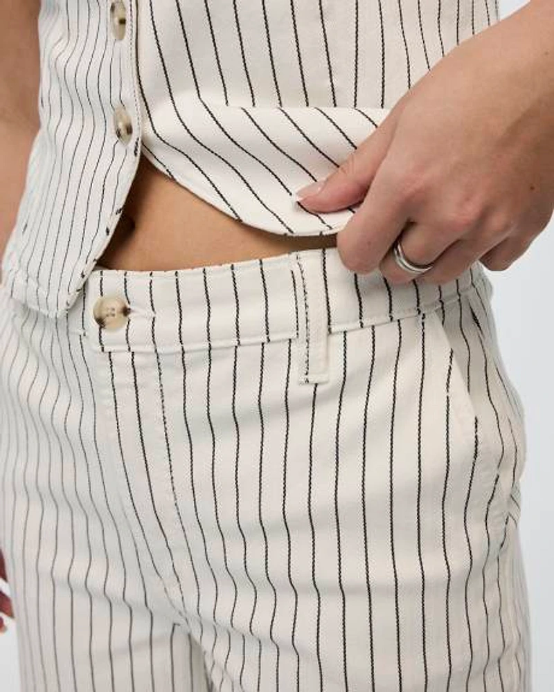 Straight-Leg Mid-Rise Pinstripe Jean