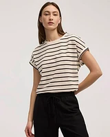 T-shirt à col rond rayé