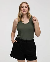 Scoop-Neck Ribbed Tank