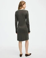 Long-Sleeve Crew-Neck Sweater Dress