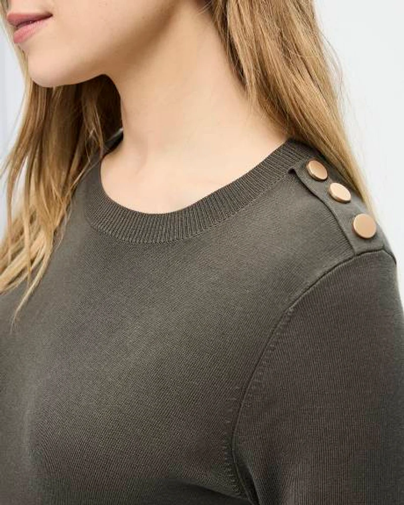 Long-Sleeve Crew-Neck Sweater Dress