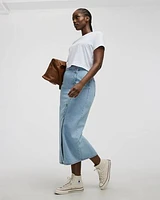 Pull-On Maxi Skirt with Wrap Front
