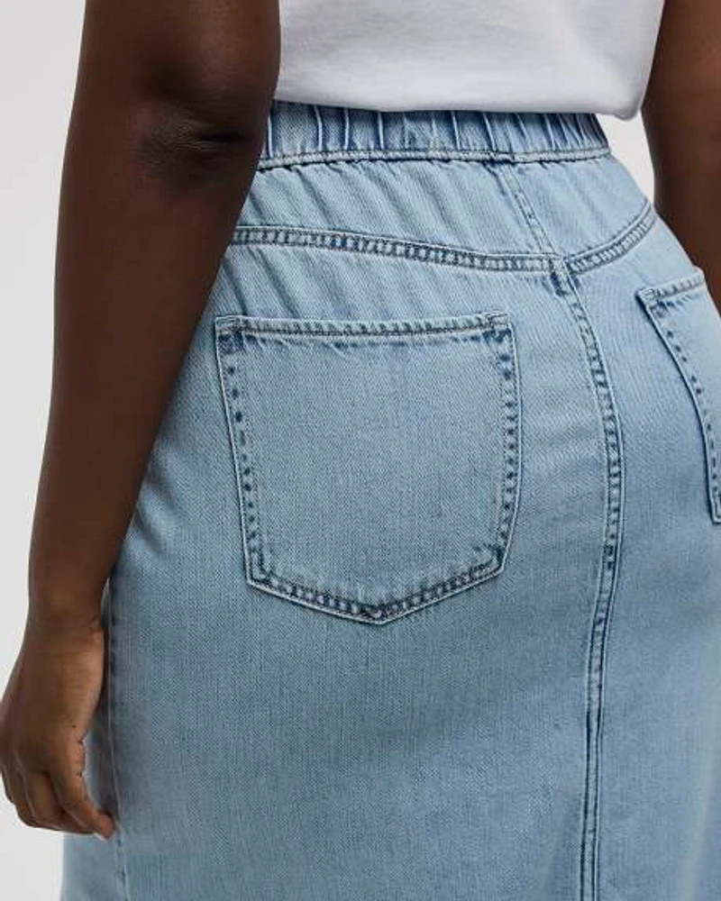 Jupe maxi à enfiler avec avant croisé