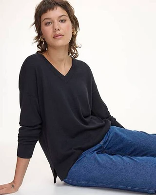 Long-Sleeve V-Neck Sweater