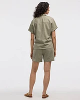Short-Sleeve Linen-Blend Shirt