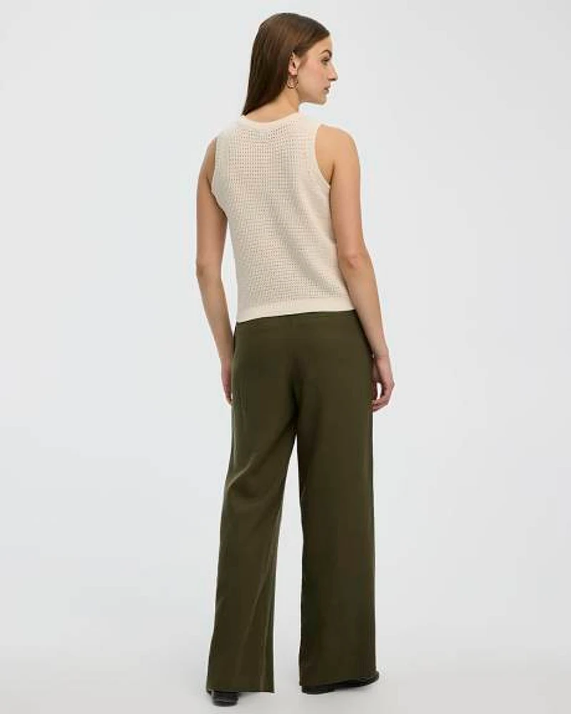 Crew-Neck Tank with Fancy Stitches