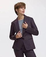 Fitted One-Button Knit Blazer