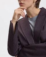 Fitted One-Button Knit Blazer