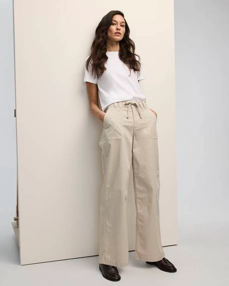 Wide-Leg Mid-Rise Utility Pant