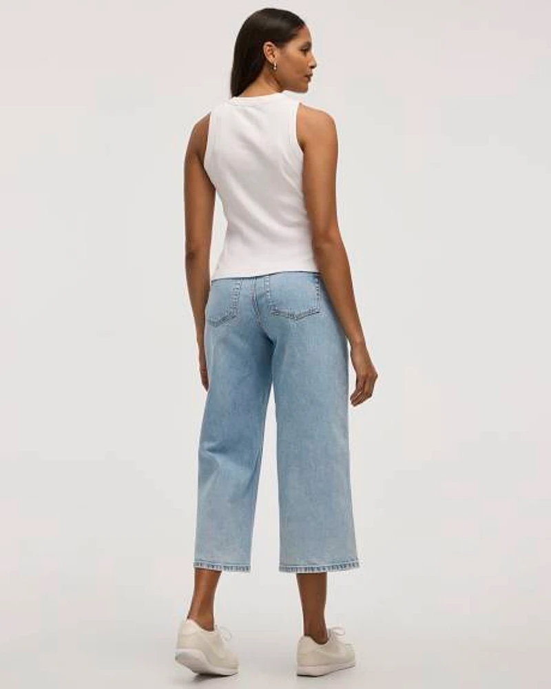 Camisole ajustée et côtelée à col rond