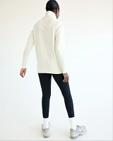 Long-Sleeve Ottoman-Knit Tunic with Half-Zip