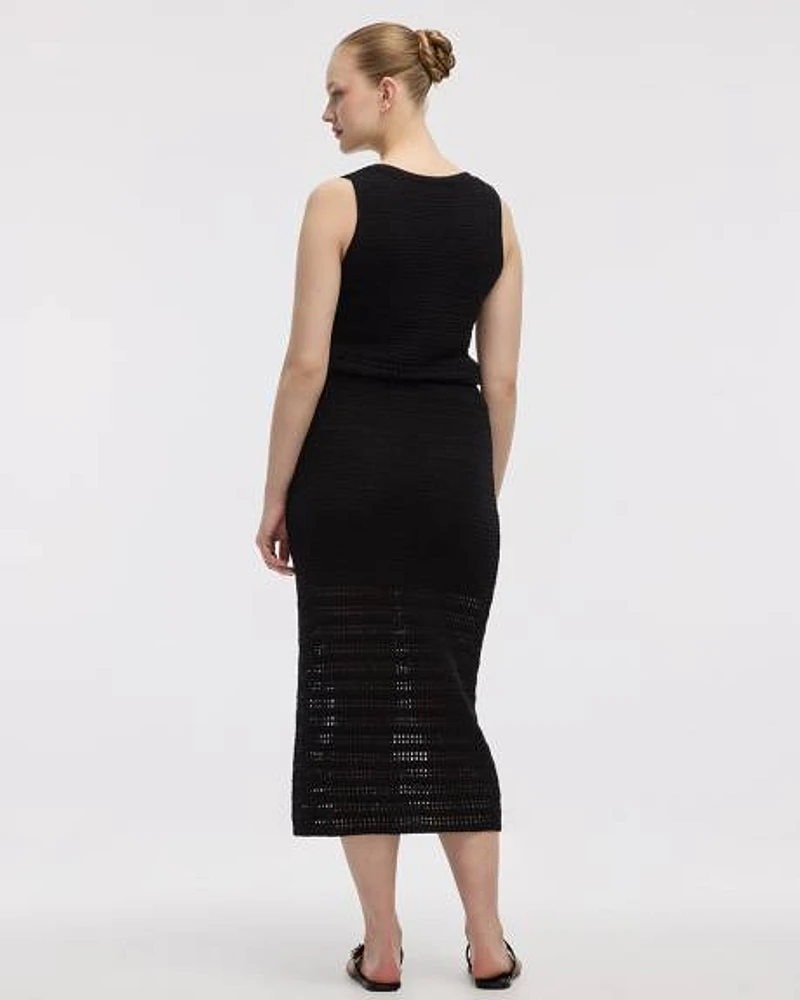 Jupe midi ajustée en tricot