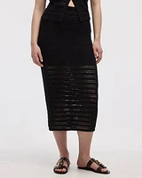 Jupe midi ajustée en tricot