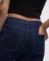 Jean court à jambe large et taille haute