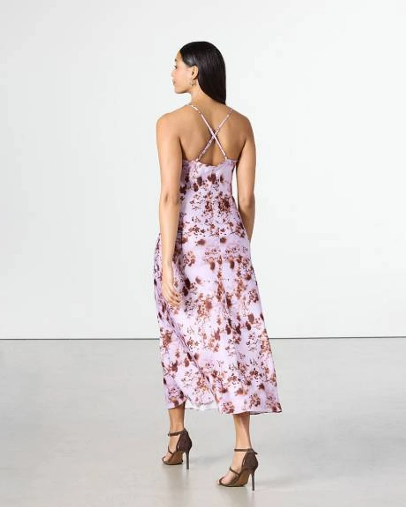 Robe maxi sans manches à col bénitier