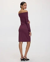 Long-Sleeve Off-the-Shoulder Bodycon Dress