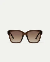 Lunettes de soleil brunes à monture carrée