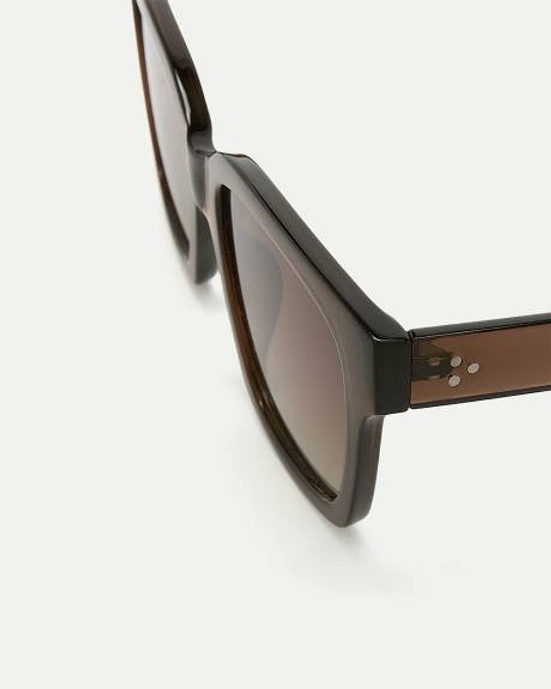 Lunettes de soleil brunes à monture carrée