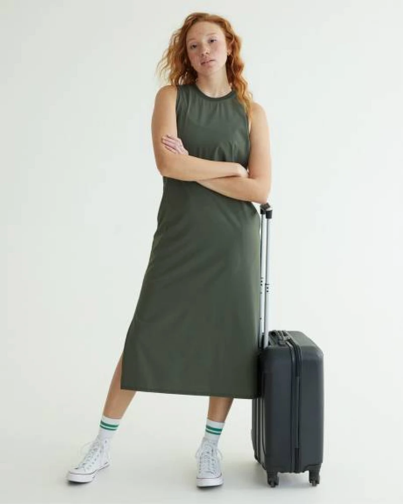 Robe bimatière sans manches