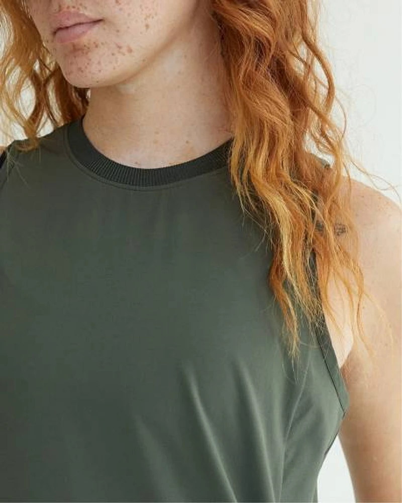 Robe bimatière sans manches