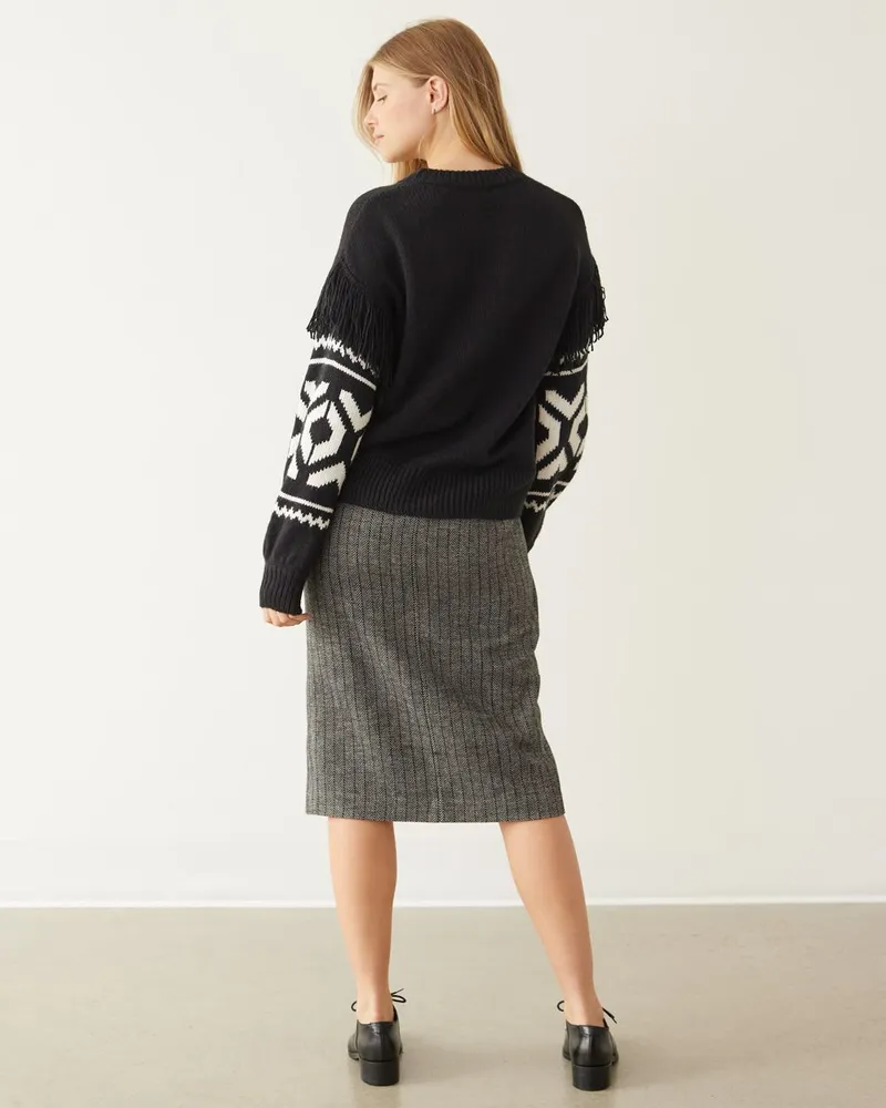 Long-Sleeve Pullover with Jacquard Pattern