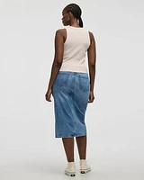 Camisole ajustée et côtelée à col rond