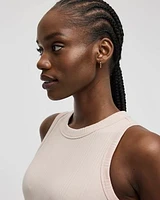 Camisole ajustée et côtelée à col rond