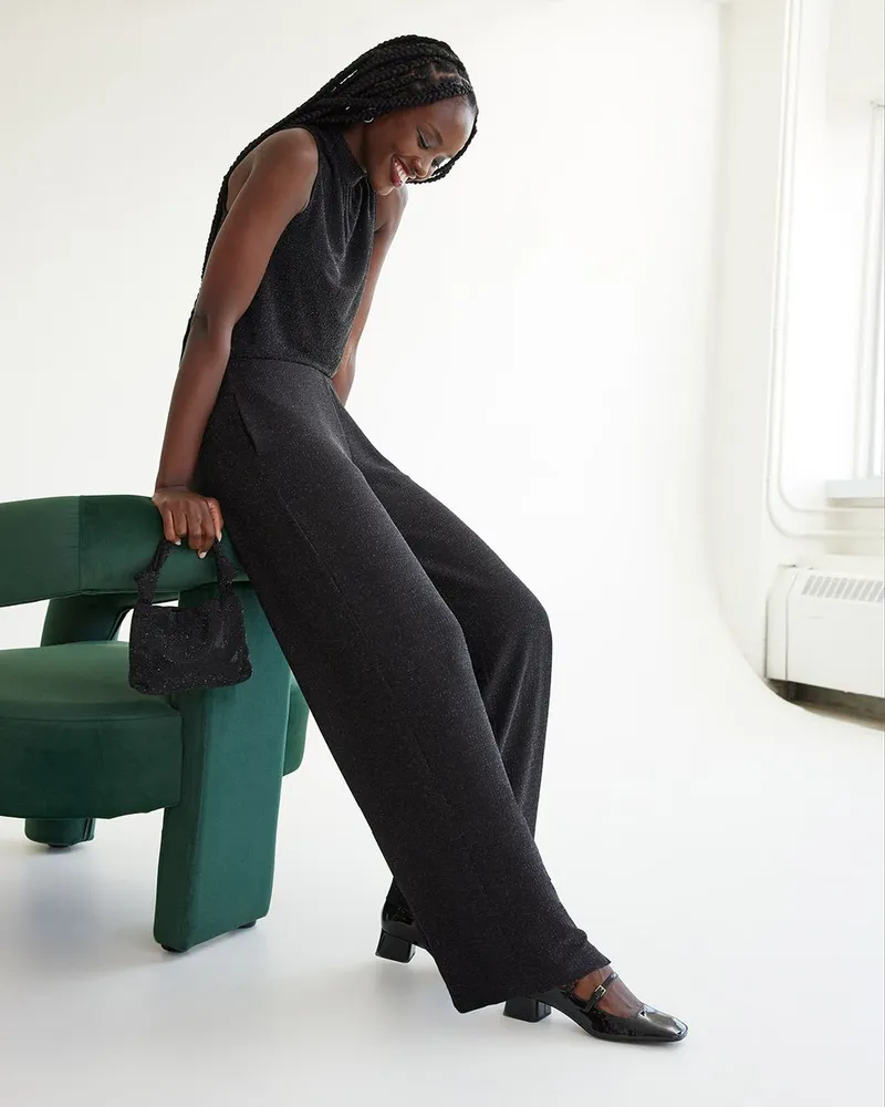 Wide-Leg Super-High-Rise Velvet Pant