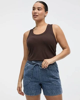 Scoop-Neck Ribbed Tank