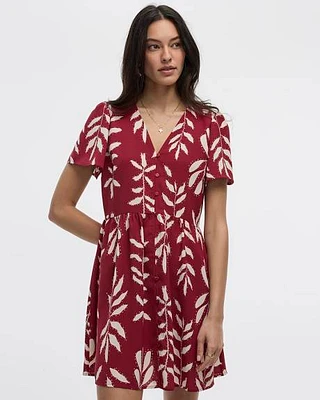 Short-Sleeve V-Neck Dress