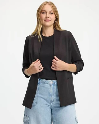 Collarless Open Blazer