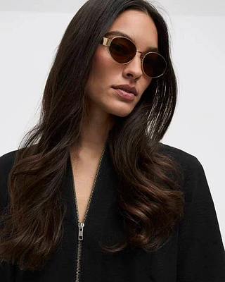 Golden Sunglasses with Oval Lenses