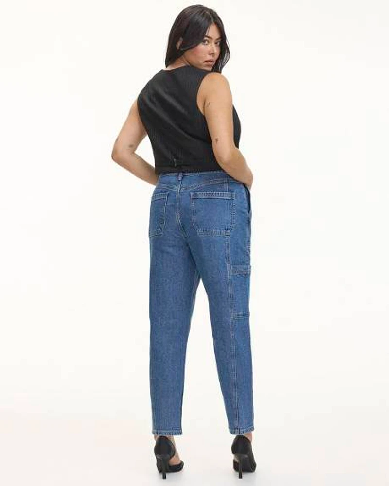 Tapered-Leg High-Rise Cargo Jean