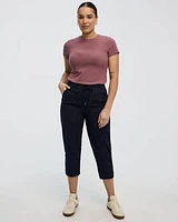 Pantalon capri en popeline