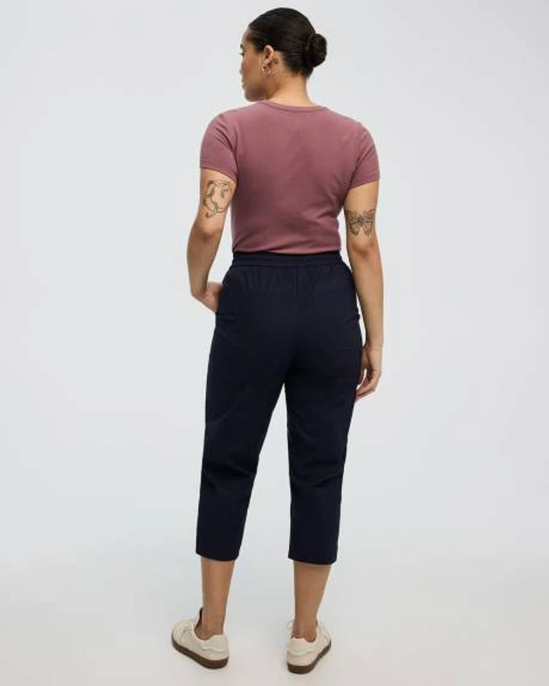 Pantalon capri en popeline