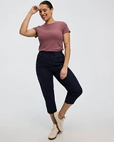 Pantalon capri en popeline